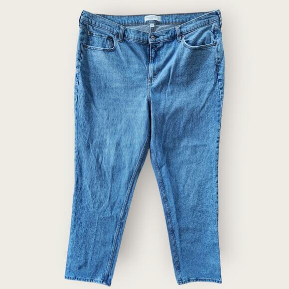 Abercrombie & Fitch Jeans Women's Sz 18R Blue The Straight Mid-Rise Curve Love - Picture 3 of 7